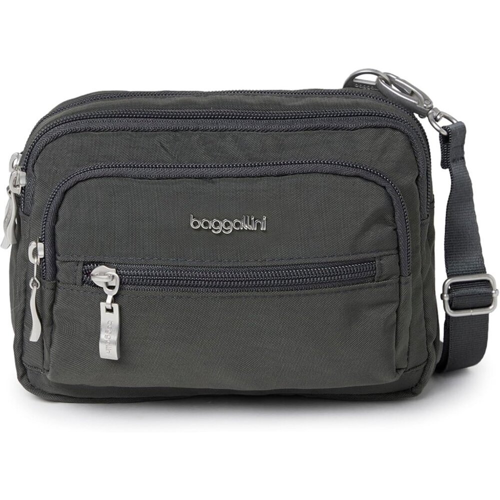 〽️Women Charcoal Triple Zip Small Crossbody Bag Lightweight Convertible Belt Bag